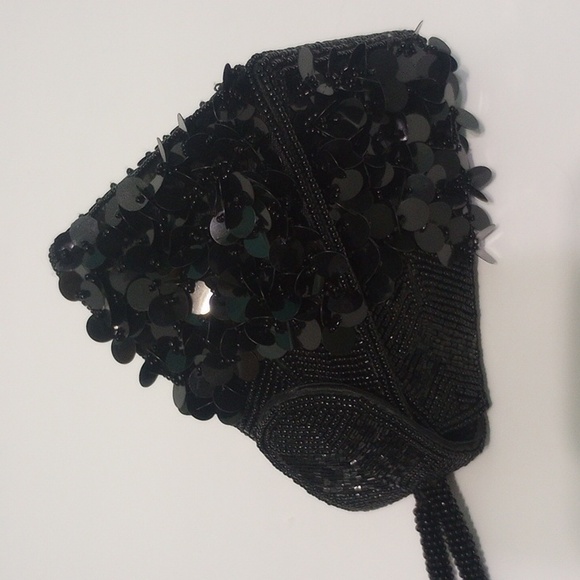 Vintage IN'S Mini Pyramid Beaded Sequence Wristlet/ Clutch - Picture 10 of 13